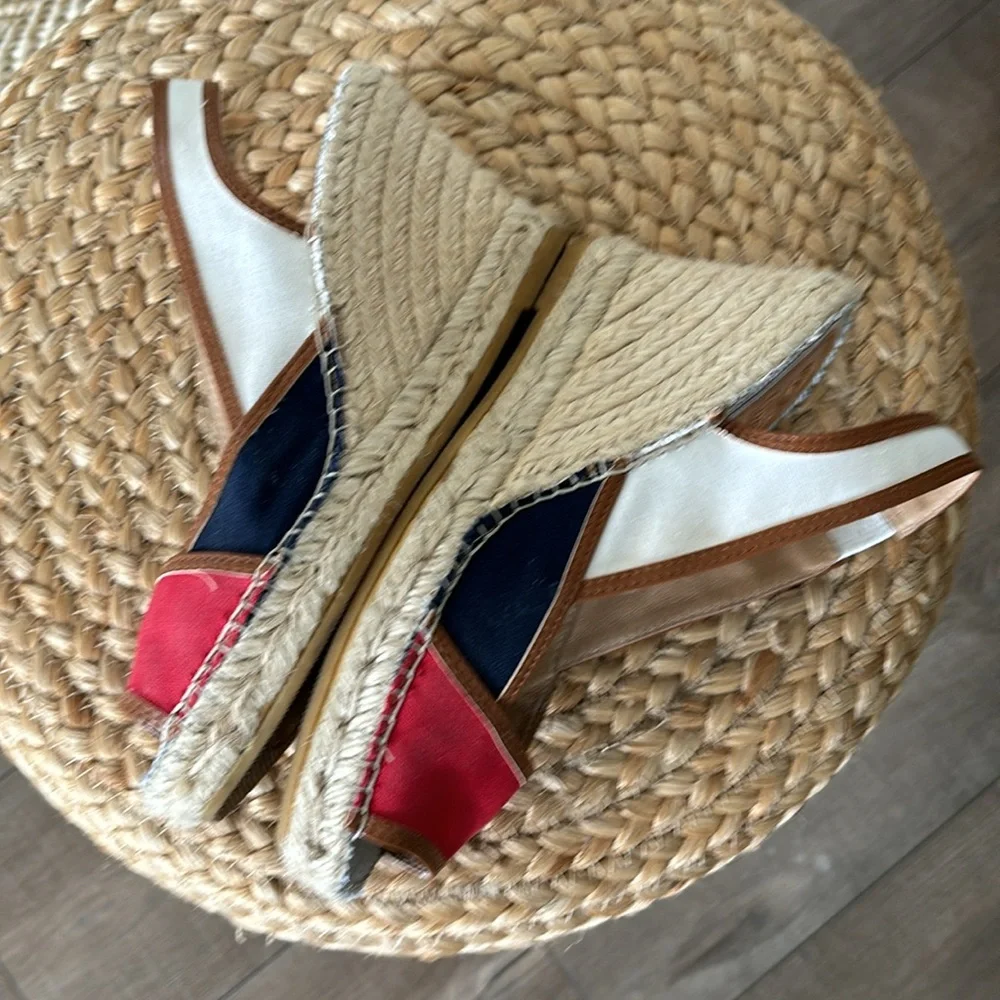 Vidoretta Canvas Open Tow Slingback Espadrilles Women's Size 7